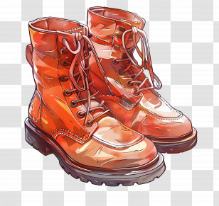 Boot Shoes - Brown Leather Boots Illustration Transparent PNG