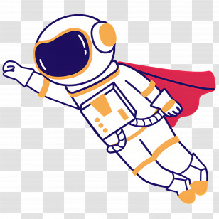 Astronaut - Cartoon Astronaut Superhero Illustration Transparent PNG