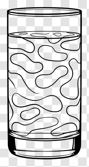 Glass Cup Outline - Glass Of Water Illustration Transparent PNG