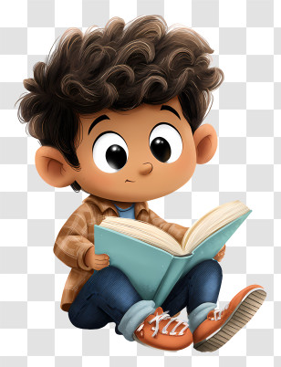 Fun Book Reading Boy - Boy Reading A Book Transparent PNG