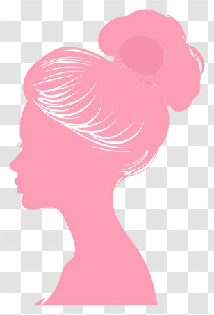 Barbie Head Silhouette - Pink Female Silhouette Illustration Transparent PNG