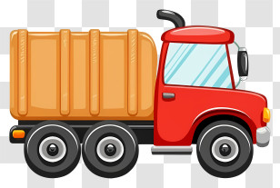 Red Semi Truck - Red Cartoon Truck Transparent PNG