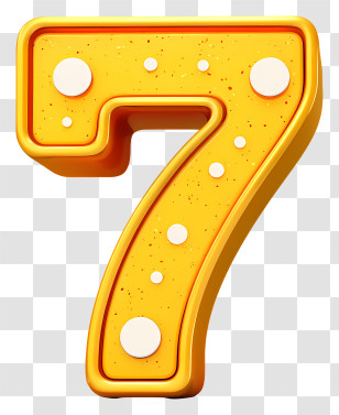 Number 7 Gold - Number Seven Transparent PNG