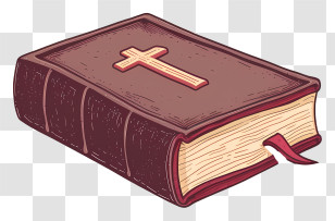 Holy Bible Book - Brown Holy Book With Cross Transparent PNG