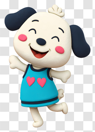 Cartoon Baby Dog - Happy Cartoon Dog Character Transparent PNG