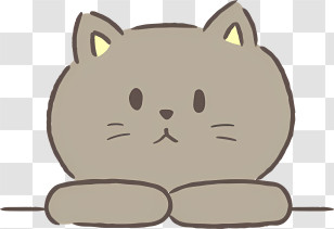 Gray Cat - Gray Cartoon Cat Illustration Transparent PNG