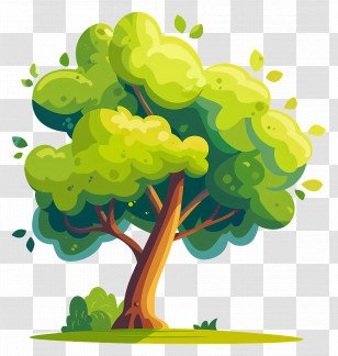 Cute Cartoon Tree - Green Tree Illustration Transparent PNG