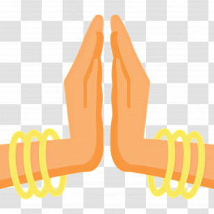 Praying Hands - Hands With Bangles In Greeting Gesture Transparent PNG
