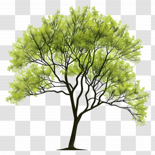 Simple Tree - Leafy Green Tree Illustration Transparent PNG