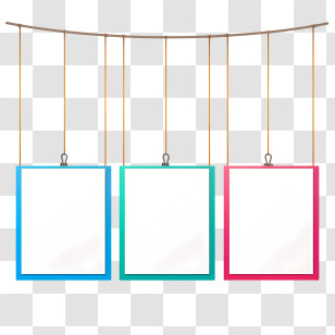 Post It Note - Colorful Hanging Frames Decoration Transparent PNG