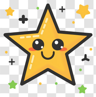 Cartoon - Cute Smiling Cartoon Star Illustration Transparent PNG