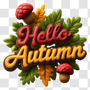 Hello Autumn - Hello Autumn Decorative Emblem Transparent PNG