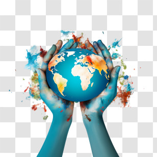 World Humanitarian Day - Hands Holding A Vibrant Earth Globe Transparent PNG