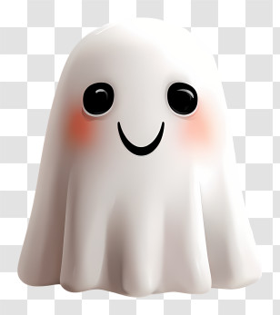 Ghost Emoji - Cute Smiling Ghost Transparent PNG