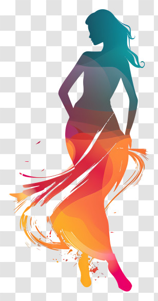 Sexy - Colorful Dancing Woman Transparent PNG
