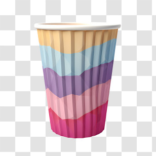 Paper Cup - Colorful Striped Paper Cup Transparent PNG