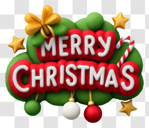 Christmas Word - Merry Christmas Festive Illustration Transparent PNG