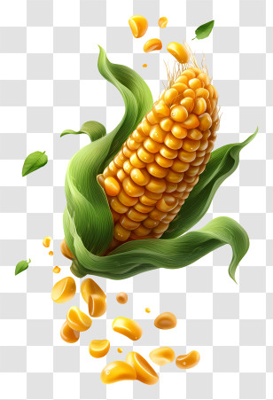 Vegetable Falling - Fresh Yellow Corn With Kernels Transparent PNG