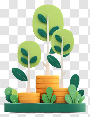 Future Investment Growth - Money Trees Growing On Coins Transparent PNG