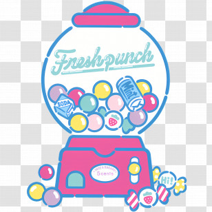 Fresh Punch - Colorful Gumball Machine Transparent PNG