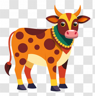 Indian Cow - Colorful Decorated Cow Transparent PNG
