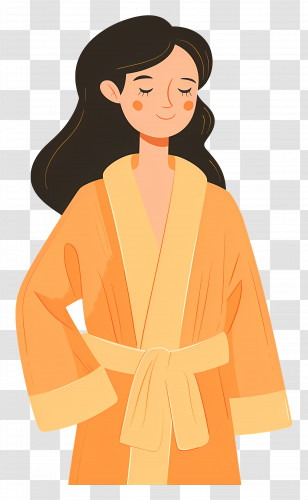 Woman In Bathrobe - Woman In Bathrobe Illustration Transparent PNG