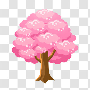 Pink Cherry Tree - Beautiful Pink Blossom Tree Transparent PNG