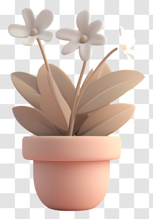 Modern Flower Pot - Cute Potted Plant Transparent PNG