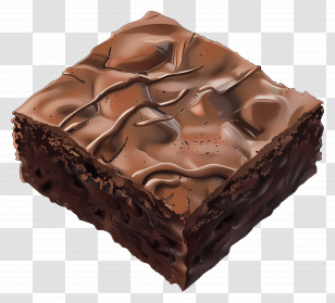 Chocolate Brownie - Delicious Fudgy Chocolate Brownie Transparent PNG