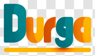 Durga - Colorful Durga Text Logo Transparent PNG