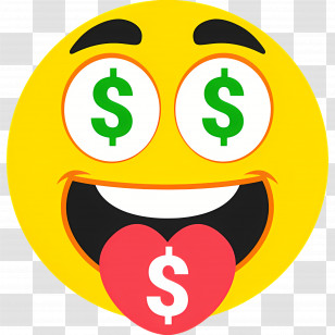 Emoji Money - Happy Emoji With Dollar Eyes And Tongue Transparent PNG