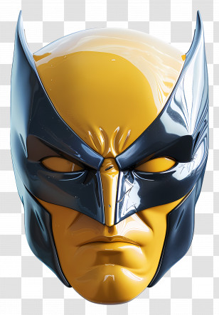 Wolverine Mask - Superhero Mask In Yellow And Black Design Transparent PNG