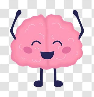 Cartoon Brain - Happy Brain Cartoon Illustration For Education Concept Transparent PNG