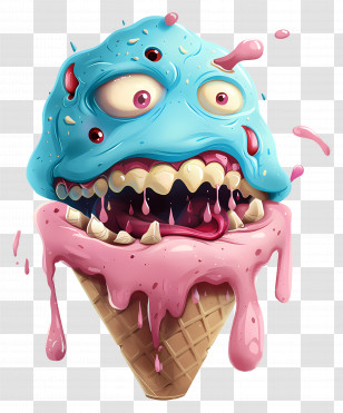 Monster Ice Cream - Monster Ice Cream Cone Transparent PNG