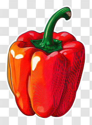 Bell Pepper Logo - Red Bell Pepper Illustration Transparent PNG