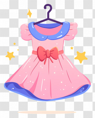 Pink Princess Dress - Cute Pink Dress With Bow Transparent PNG