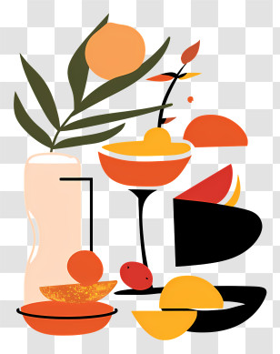 Food Drinks - Abstract Fruit Art With Colorful Design Transparent PNG