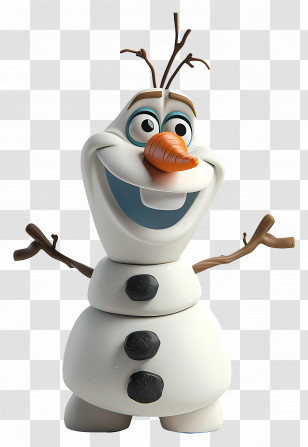 Olaf - Happy Animated Snowman Character Transparent PNG