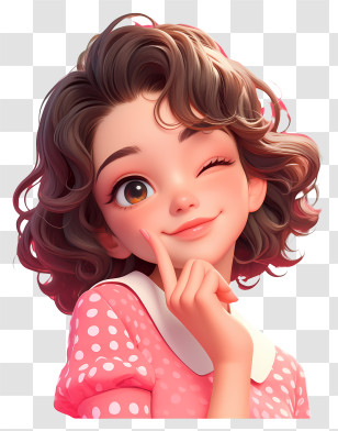 Cute Winking Girl - Playful Winking Girl Transparent PNG