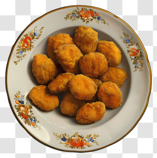 Chicken Nuggets - Fried Nuggets In Plate Transparent PNG