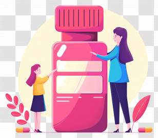 Weight Loss Pills - Mother And Child With Medicine Bottle Transparent PNG