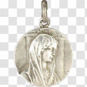 Reims Cathedral Miraculous Medal Locket Silver Transparent PNG
