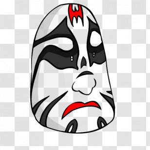 Black And White Clip Art - Painting - Chinese Style Face Mask Transparent PNG