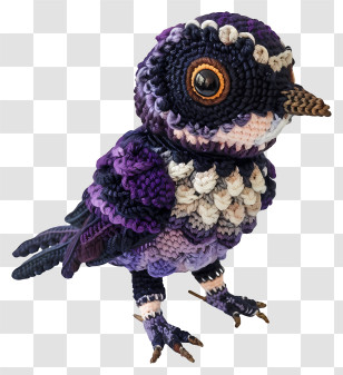 Crochet Bird - Crochet Bird In Purple And White Transparent PNG