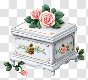 Jewellery Box - Vintage Floral Jewelry Box Transparent PNG