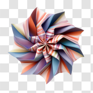 Pinwheel - Colorful Folded Paper Artwork Design Transparent PNG