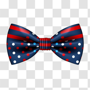 Bow Tie Day - Blue And Red Polka Dot Bow Tie Illustration Transparent PNG