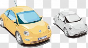 Car Volkswagen Beetle - Drawing - Hand-painted Cartoon Classic Cars Transparent PNG