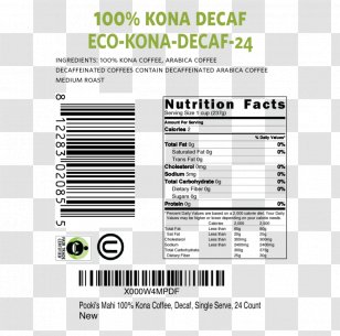 Kona Coffee Single-serve Container Decaffeination Keurig - Nespresso - Mahi Transparent PNG