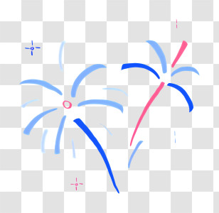 Night Sky - Colorful Fireworks Display Transparent PNG